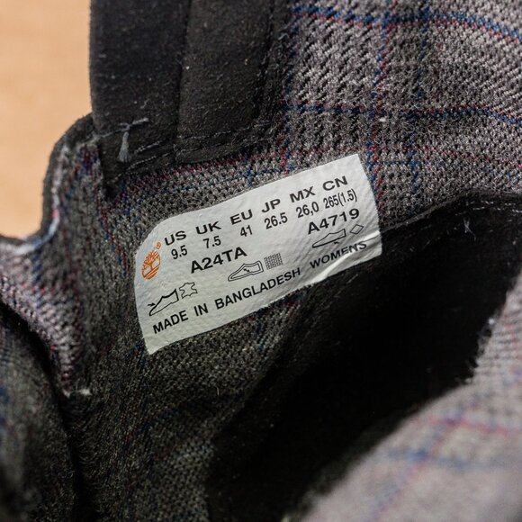 Timberland Women Sienna Black Leather Zip Lace Lug Combat Ankle Boots sz 9.5 - Picture 7 of 8